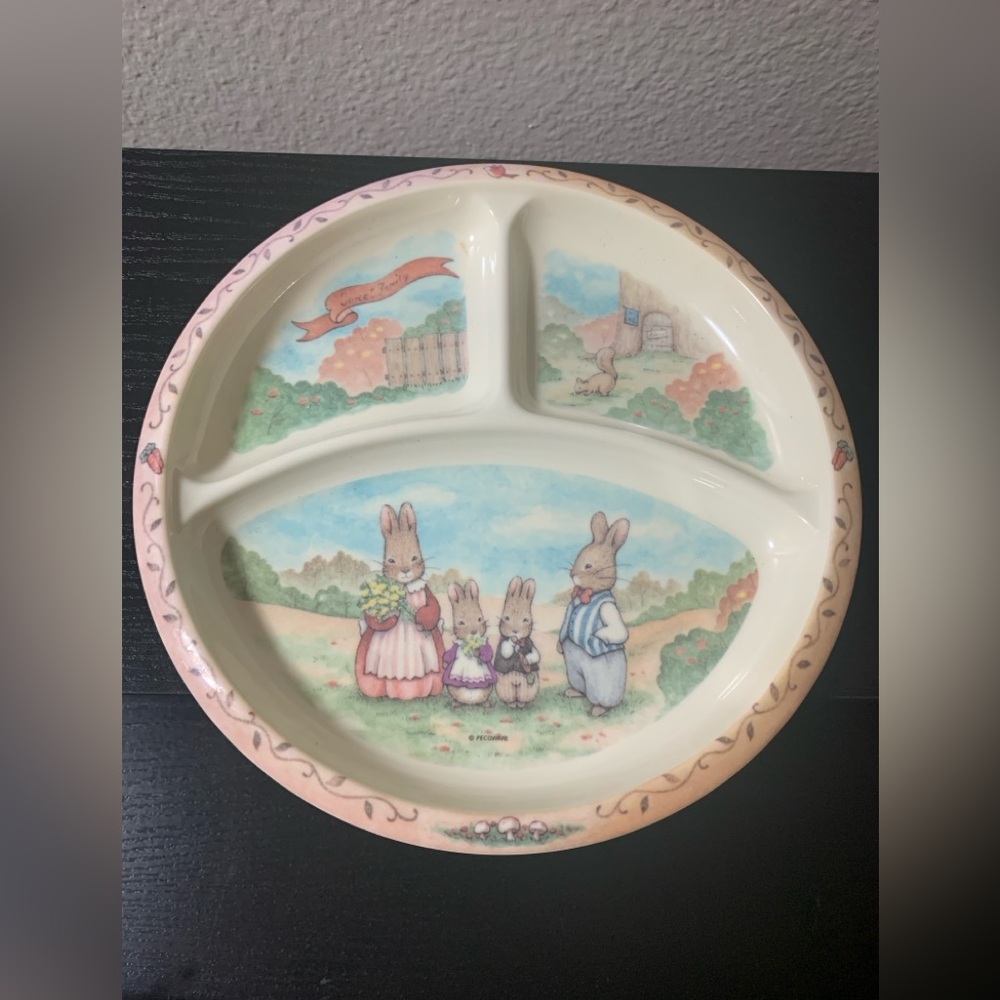 Peco Melamine Ware Vintage Peter Rabbit Divided Children's Plate Classic